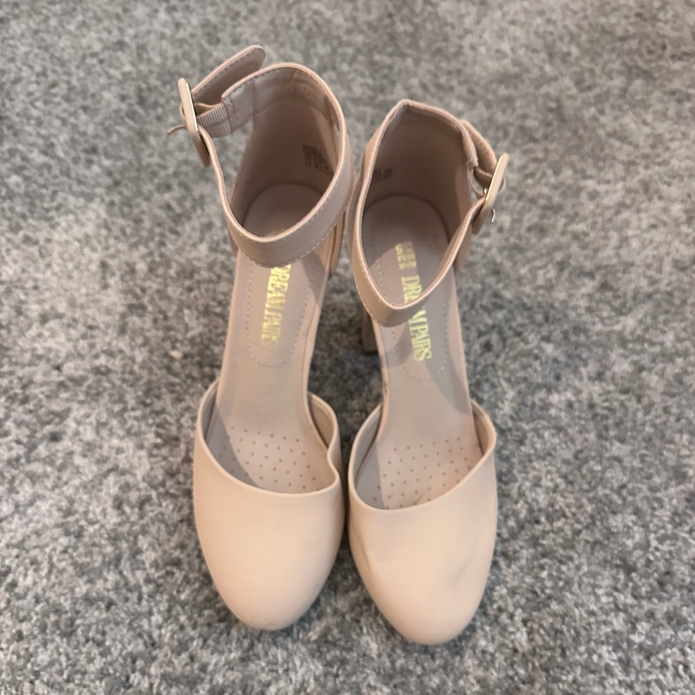 Dream Pairs Nude Ankle Strap Heels